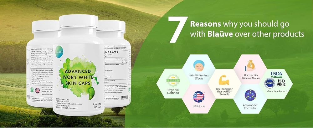 Blauve Advanced Ivory White Skin Capsules 2028 mg Glutathione - 90 Capsules - image 5