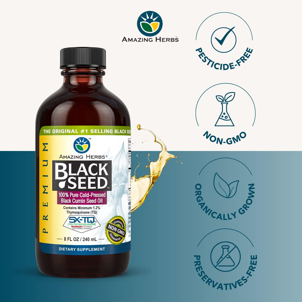 Amazing Herbs Premium Black Seed Oil - Gluten Free