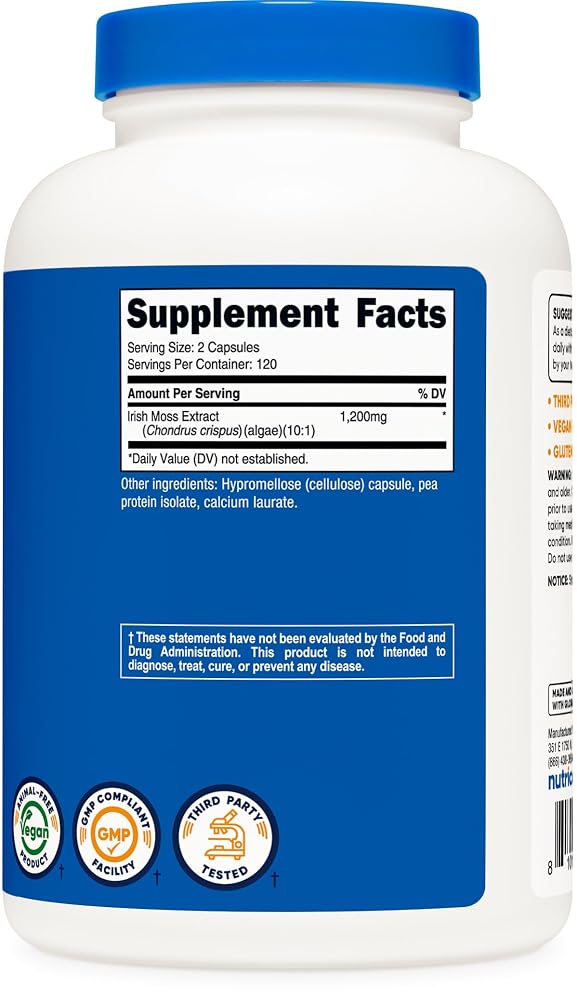 Nutricost Irish Sea Moss Extract 1,200mg - 240 Capsules - image 5