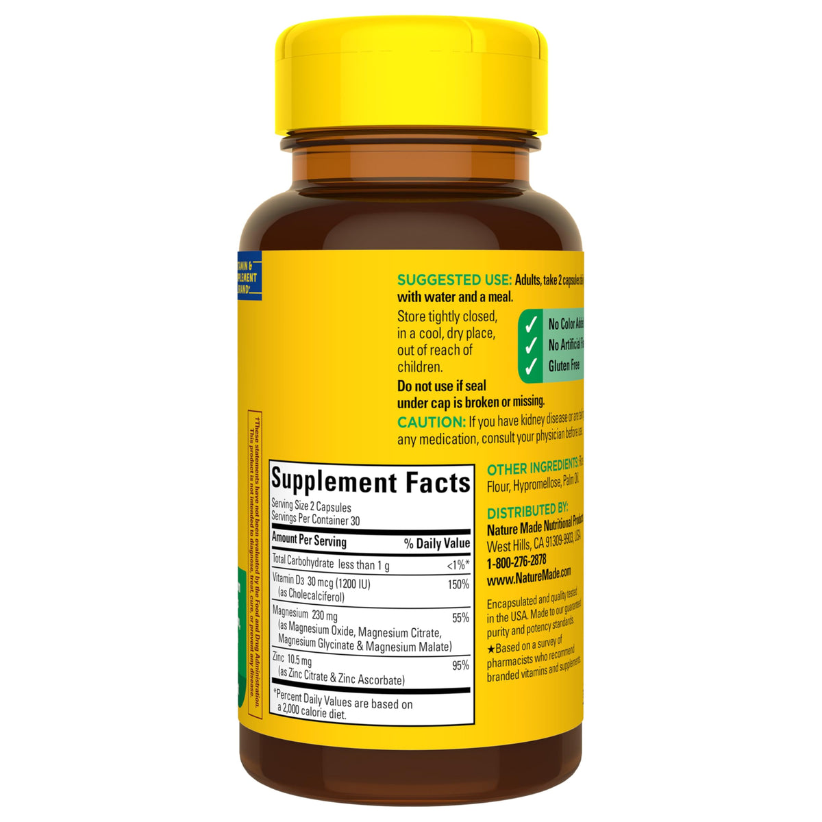 Nature Made Magnesium Complex with Vitamin D3 & Zinc - 60 Capsules - image 9