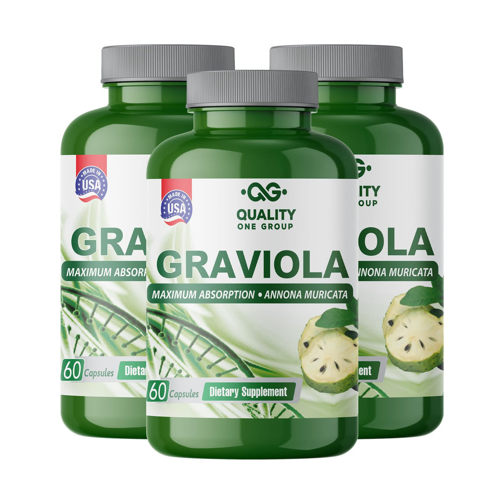 QUALITY ONE Graviola Max Pure Extract Supplement - 180 Capsules