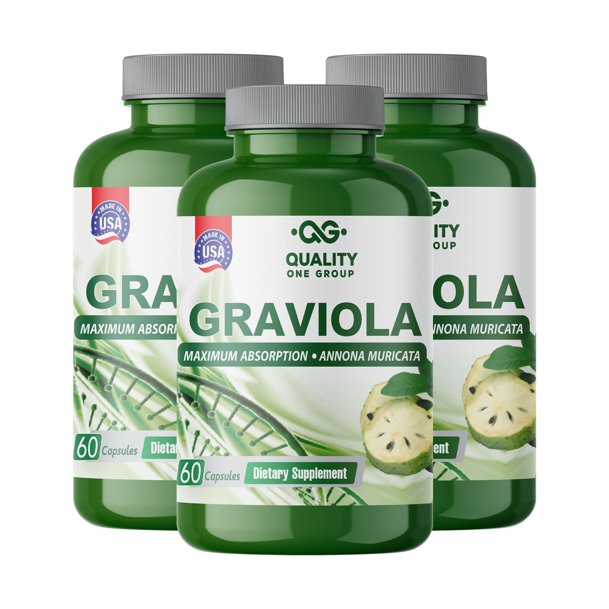 QUALITY ONE Graviola Max Pure Extract Supplement - 180 Capsules