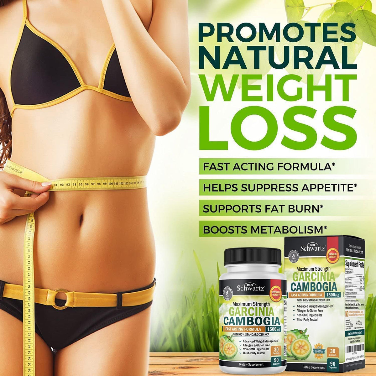 BioSchwartz Garcinia Cambogia Weight Loss Pills - Maximum Strength