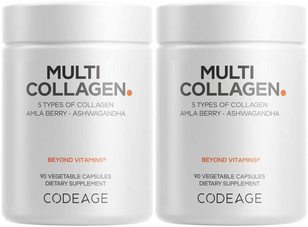 Codeage Multi Collagen Capsules, 5 Types with Ashwagandha - 180 Count