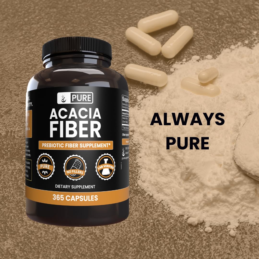PURE ORIGINAL INGREDIENTS Acacia Fiber Capsules - 365 Capsules - image 4