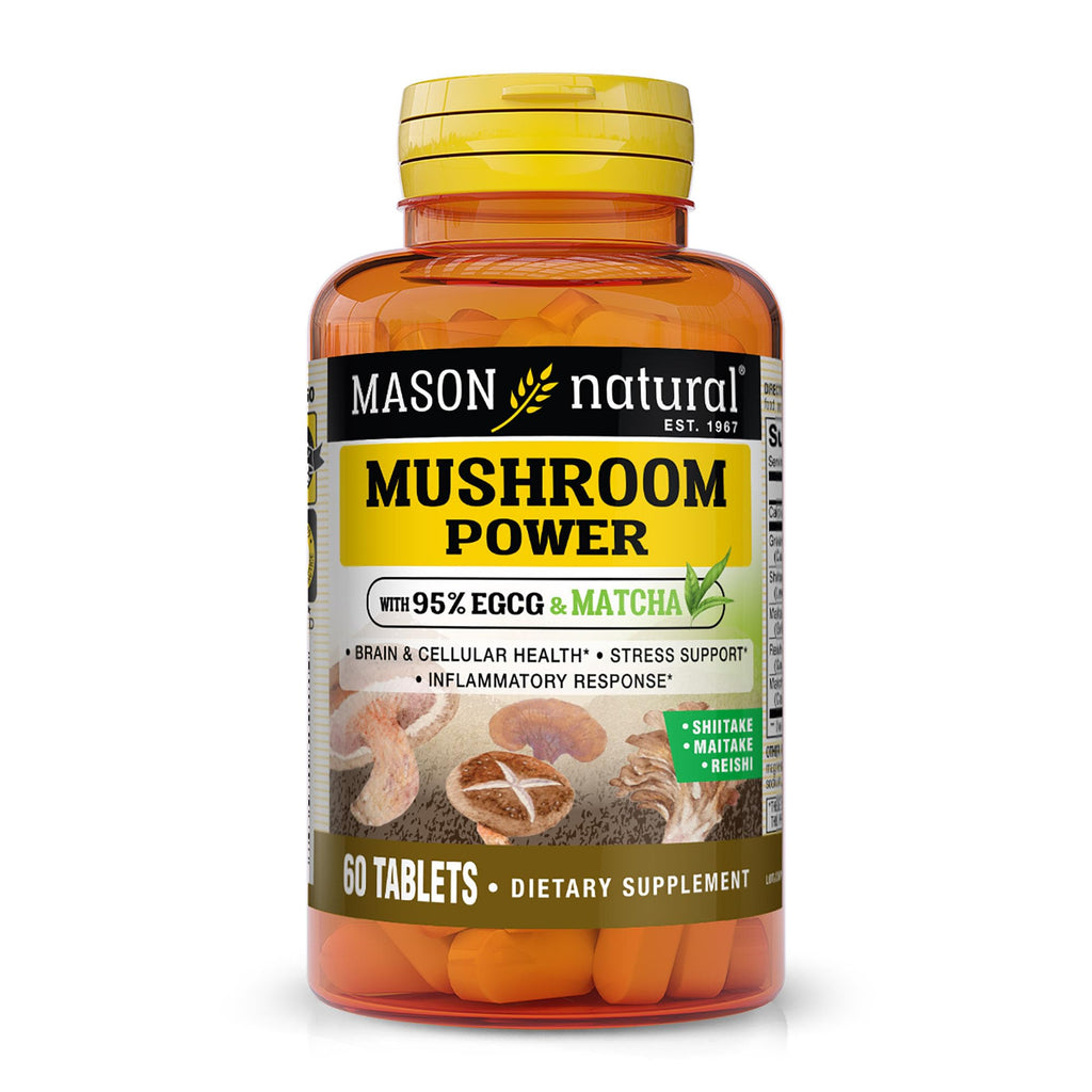 MASON NATURAL Mushroom Power with Matcha - 60 Tablets