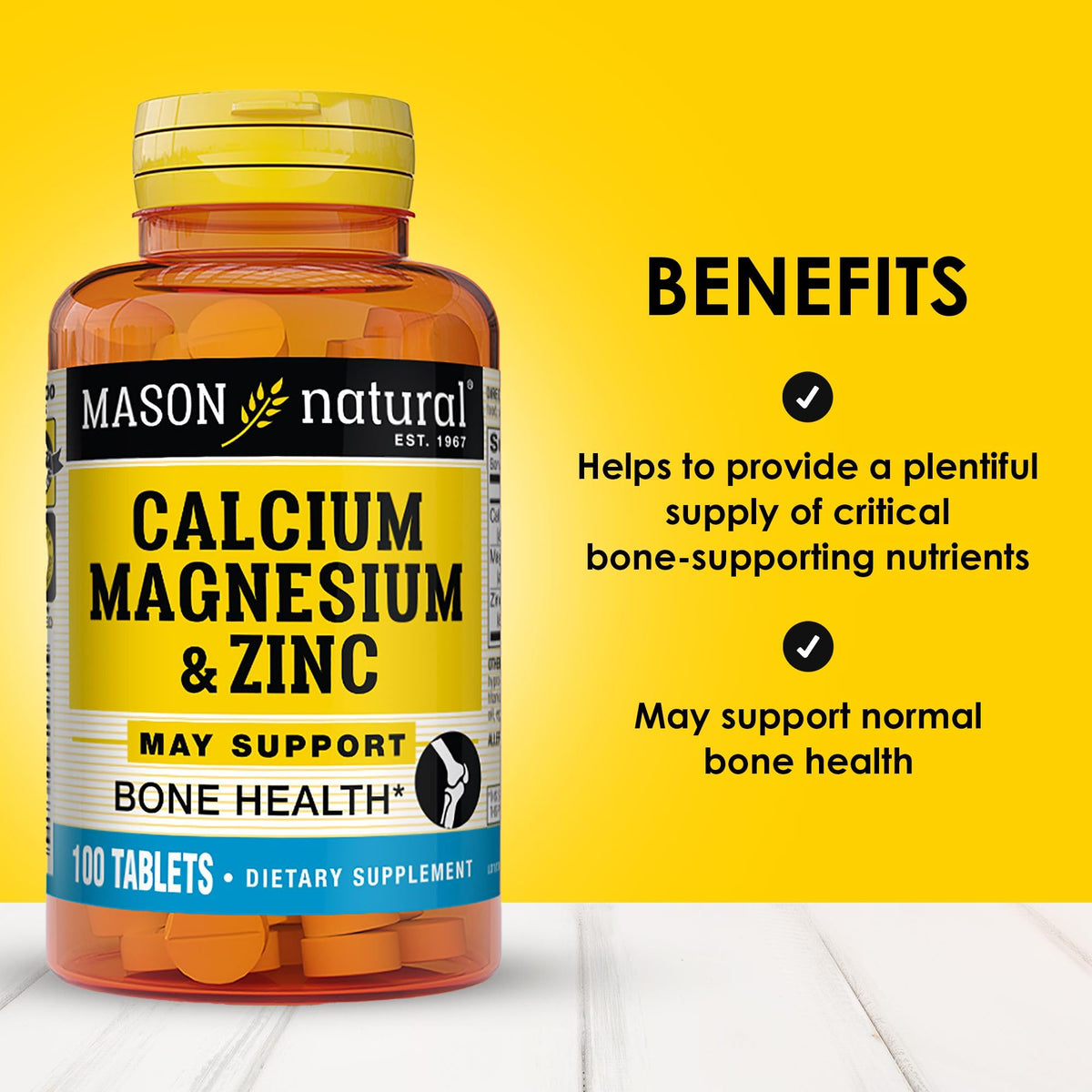 Mason Natural Calcium Magnesium & Zinc Tablets - 300 Count - image 2