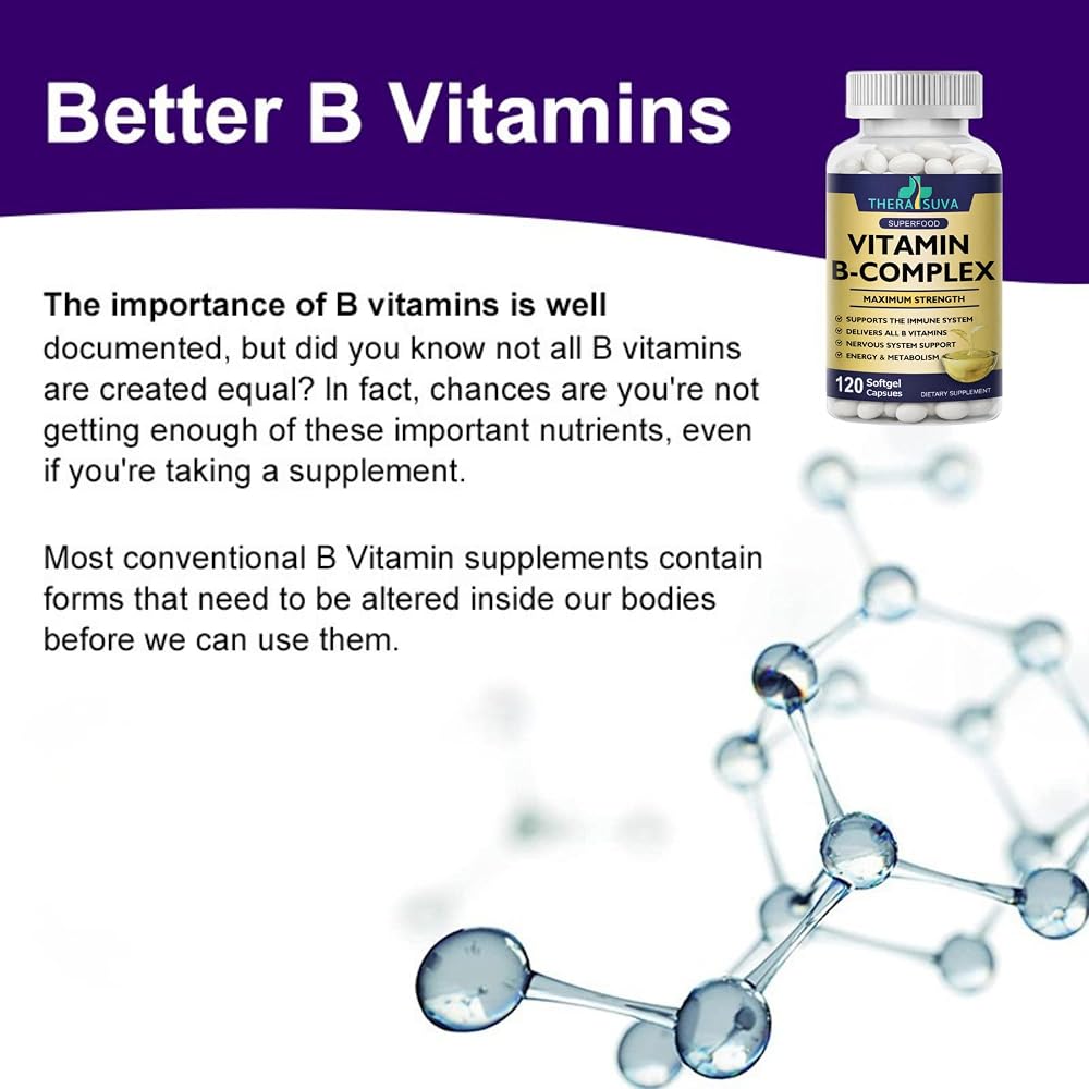 TheraSuva Vitamin B-Complex + CoQ10 + Vitamin C - 120 Softgels - image 4