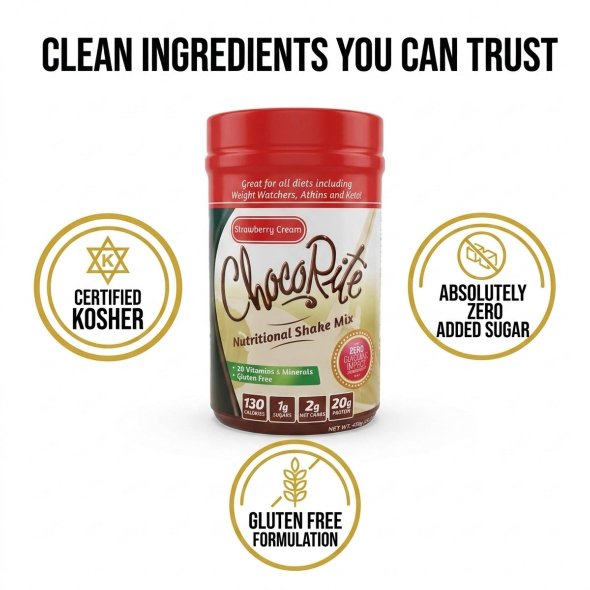 ChocoRite Strawberry Cream Protein Shake Mix - 15.1 oz - image 4