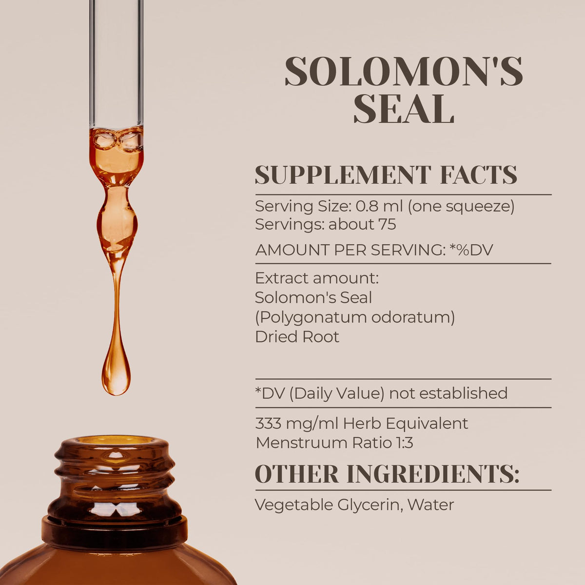 Garden Organics Solomon's Seal Alcohol-Free Natural Tincture Extract