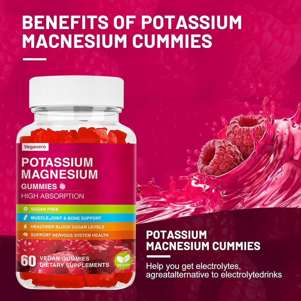 Vegavero Potassium Magnesium Gummies - Magnesium Glycinate Gummies