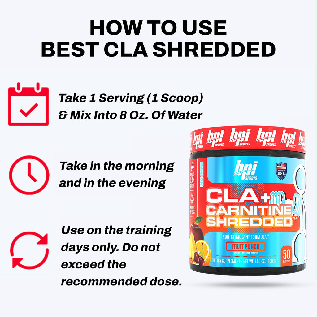 BPI Sports CLA + Carnitine Shredded Supports Lean Muscle & Promotes