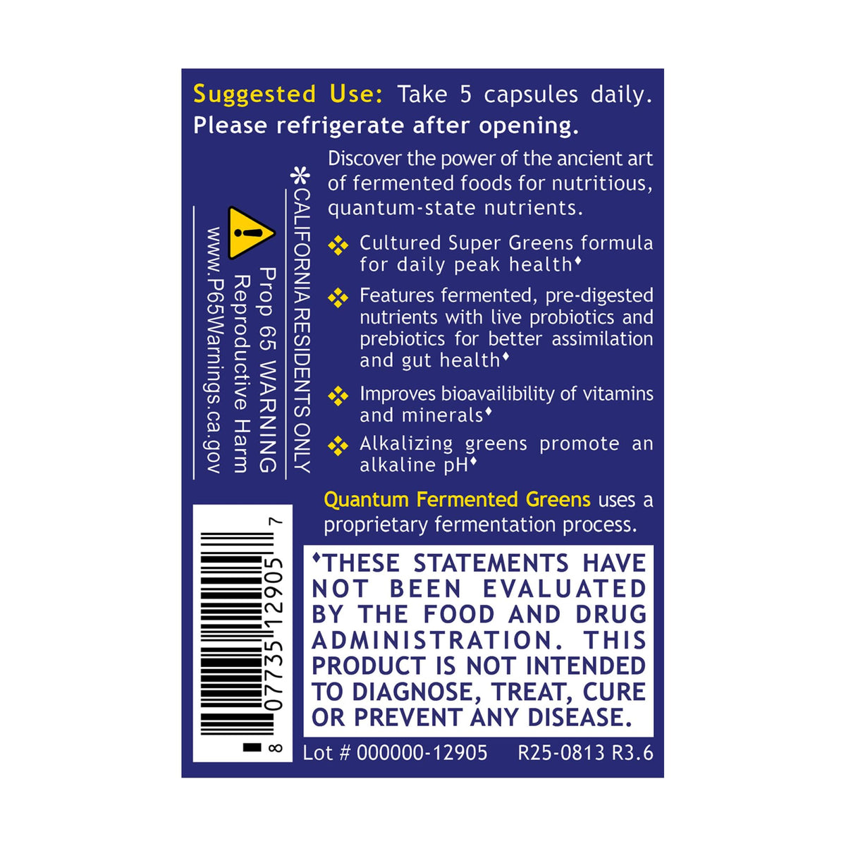 Quantum Nutrition Labs Quantum Fermented Greens - 150 Capsules - image 3