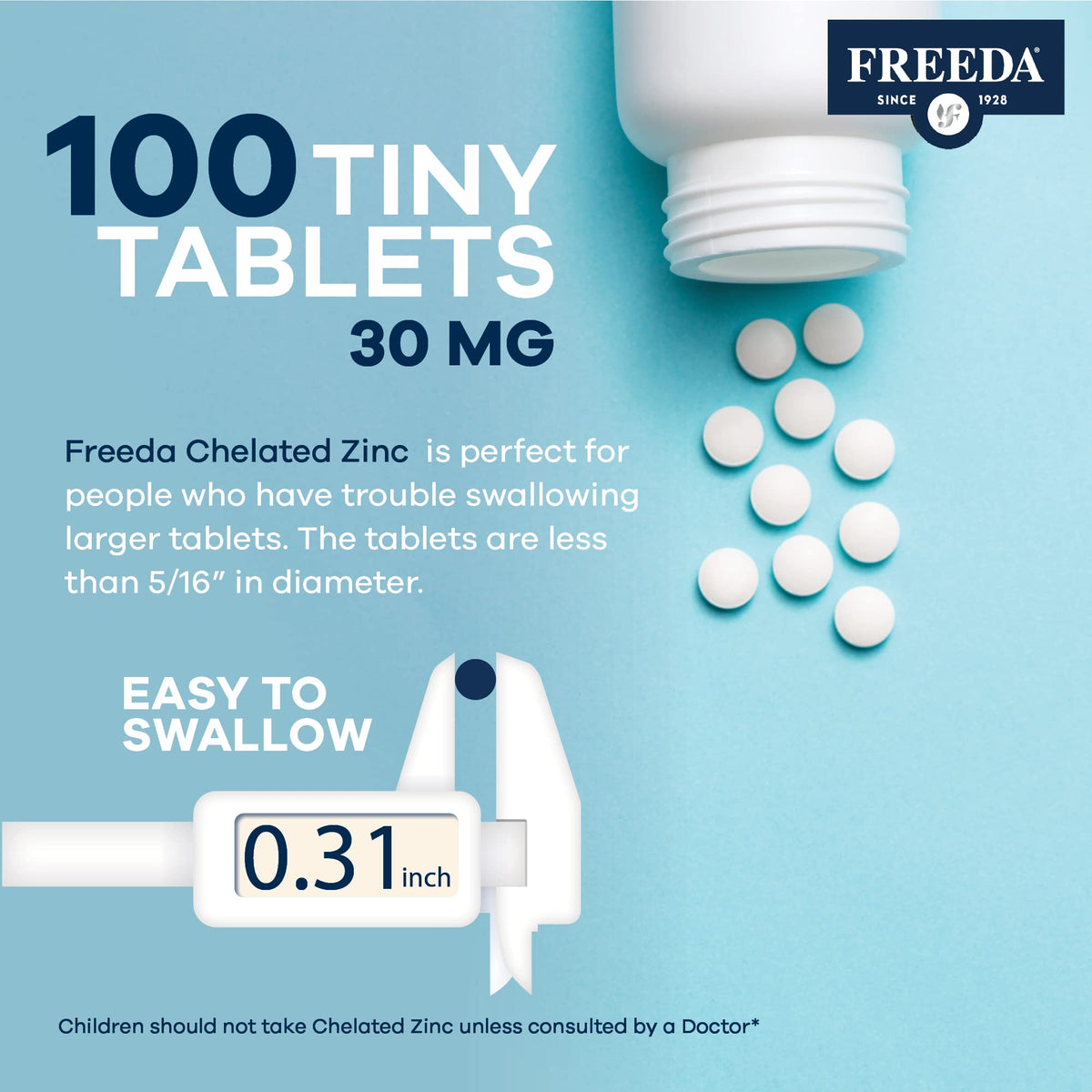 Freeda Chelated Zinc 30mg Immune Support - 250 Tablets - image 5