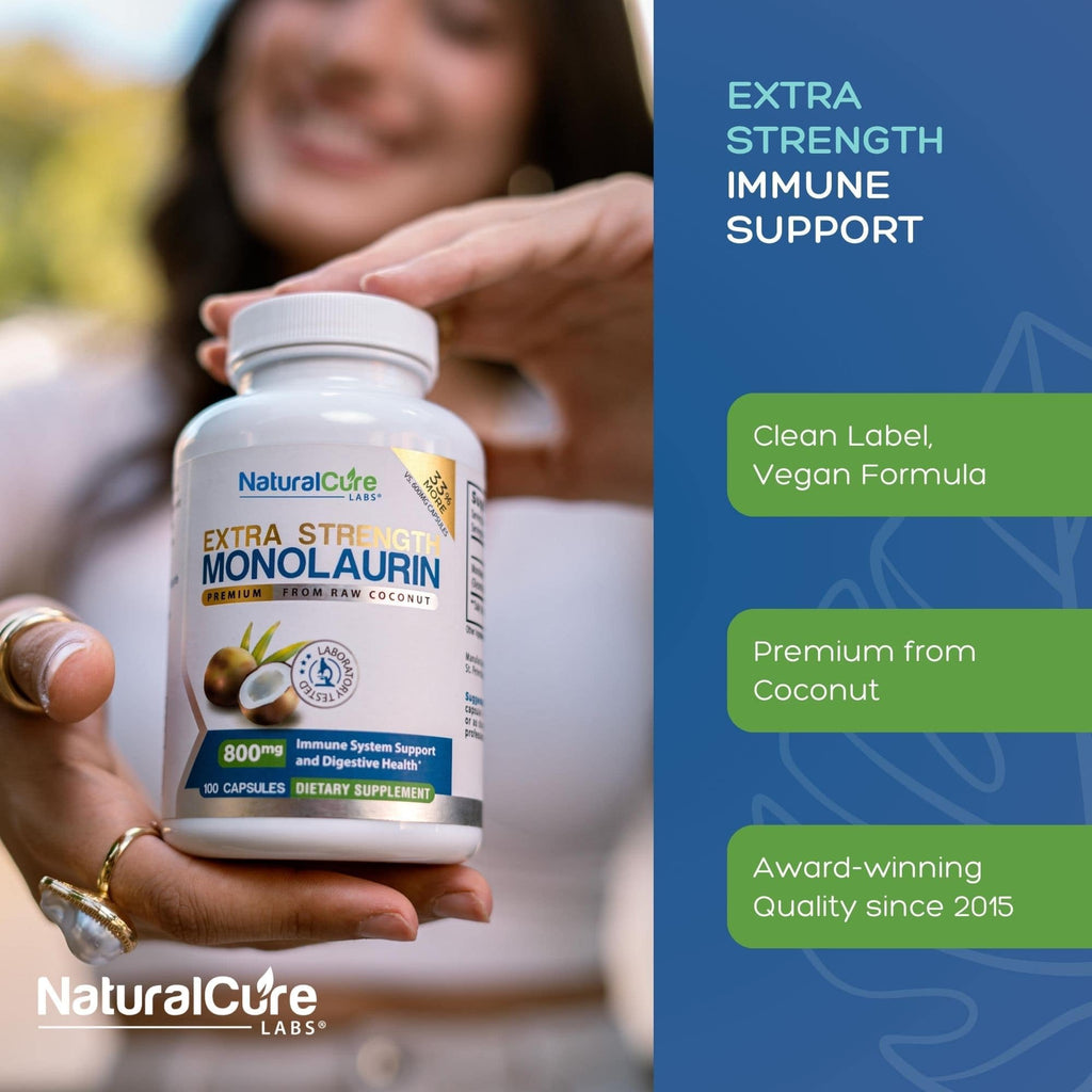 Natural Cure Labs Extra Strength Monolaurin 800mg - 100 Capsules - image 4