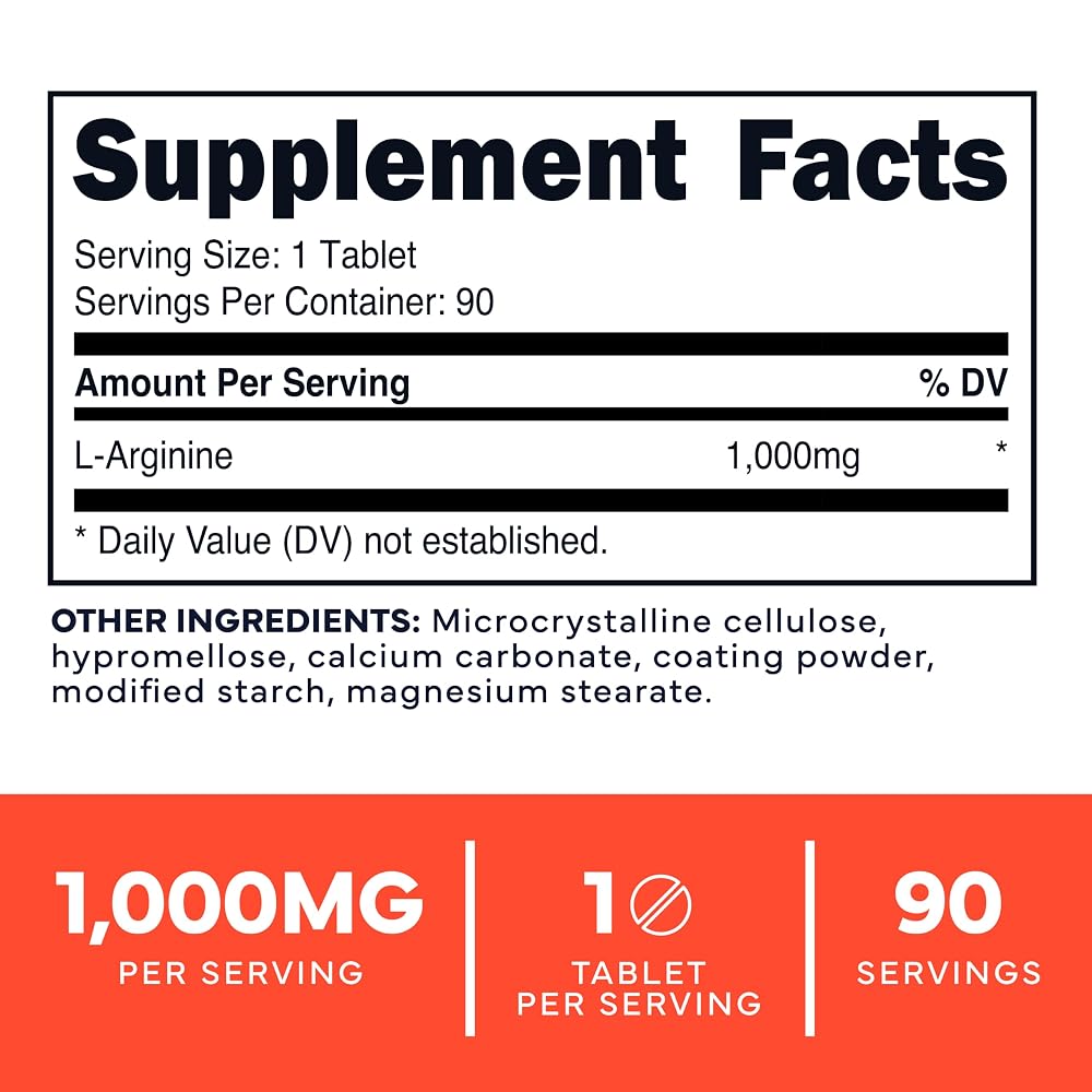 Type Zero L-Arginine 1,000 mg - 90 Tablets - image 2