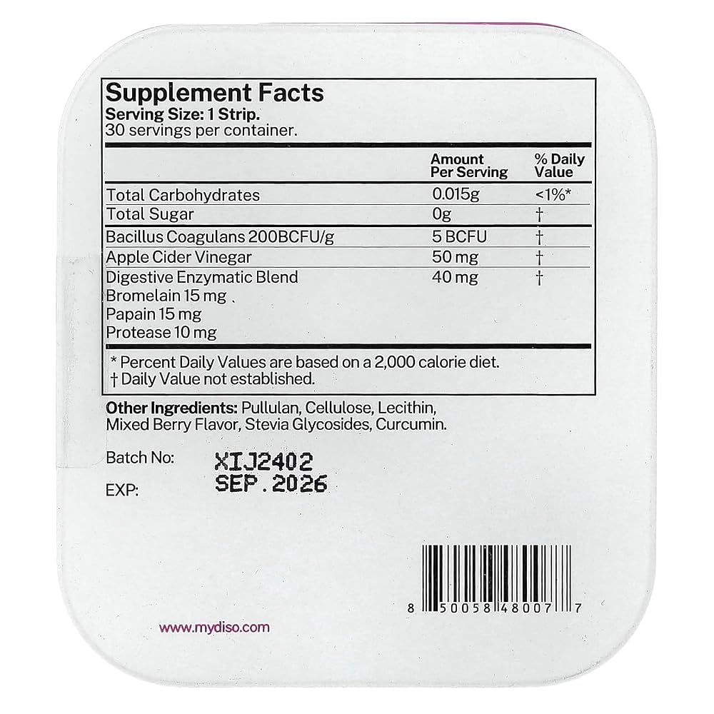 DISO BIOTIC Fast-Dissolving Probiotic Oral Strips - 30 Strips - image 2