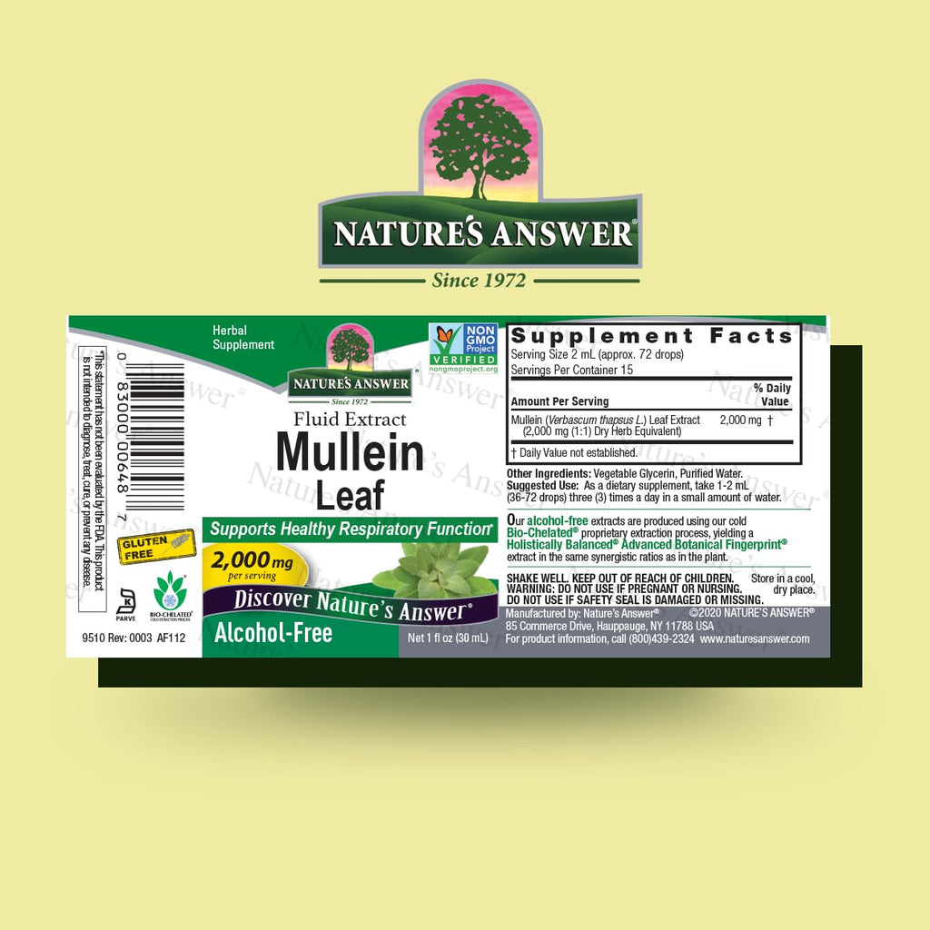 Nature's Answer Mullein Leaf Herbal Supplement - 2 x 1 Fl Oz - image 2