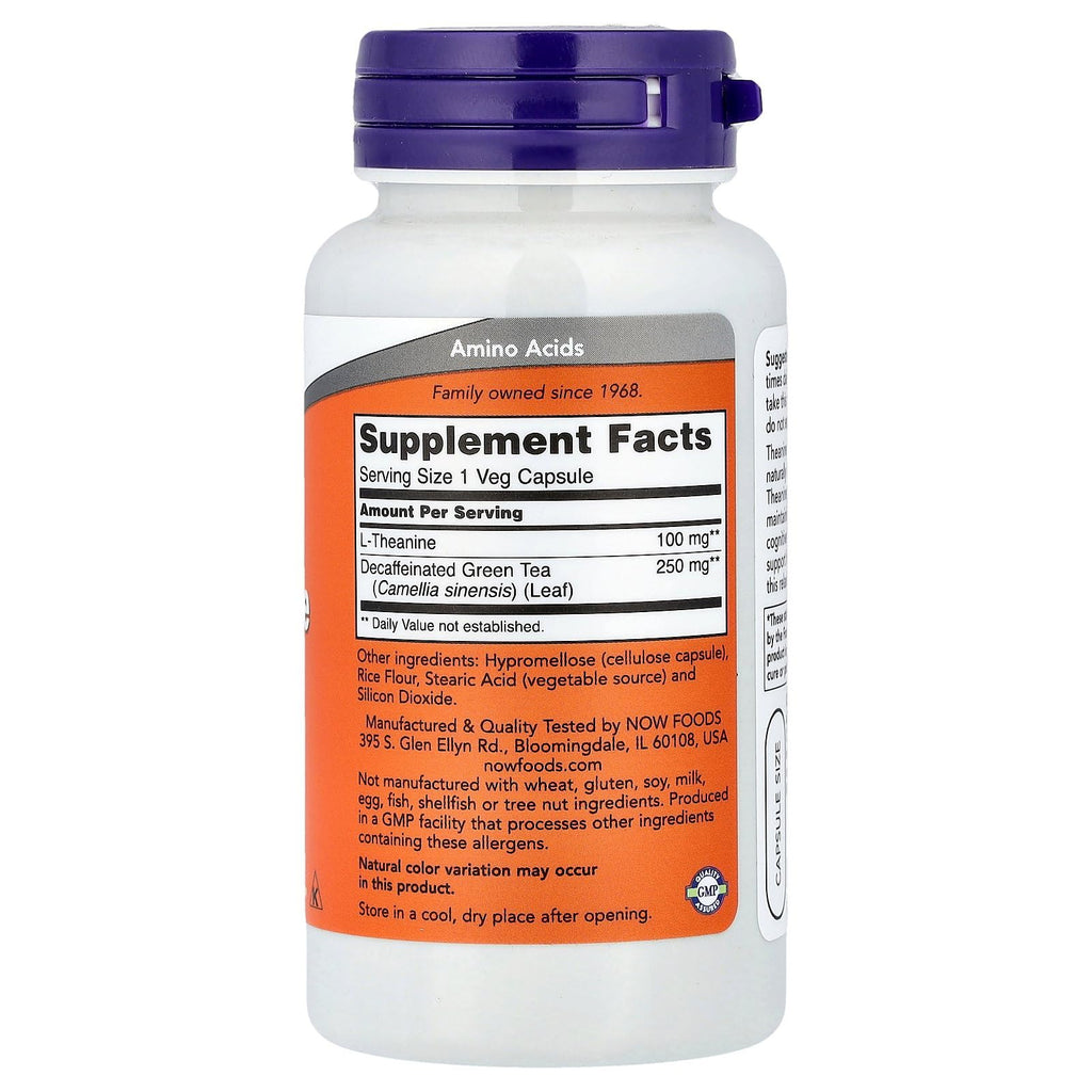 Now Foods Theanine 100 mg - 90 Capsules - image 2