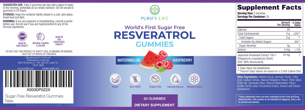 Purify Life Sugar-Free Resveratrol Gummies Antioxidant Support - 60 ct - image 9