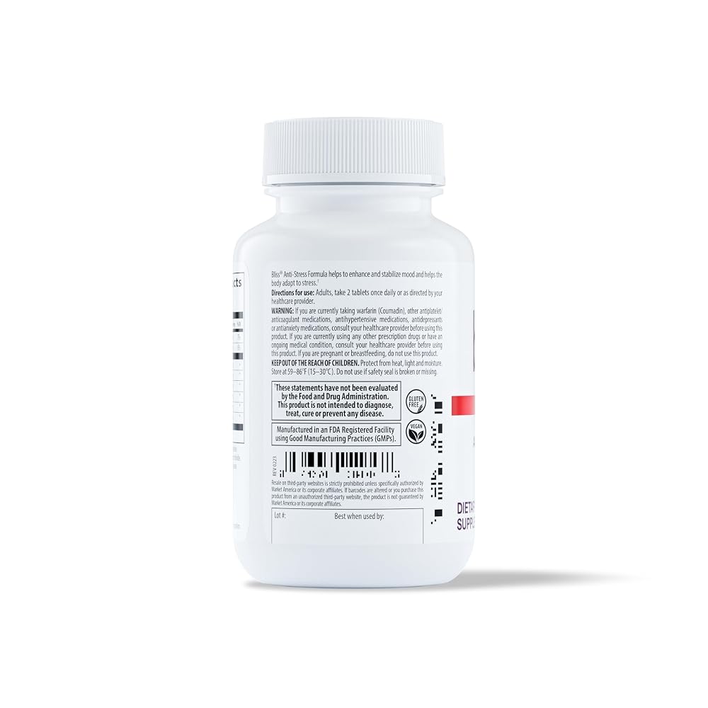 Bliss Stress Support with Ashwagandha & Rhodiola - 60 Tablets - image 4