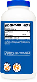 Nutricost L-Lysine 1000mg