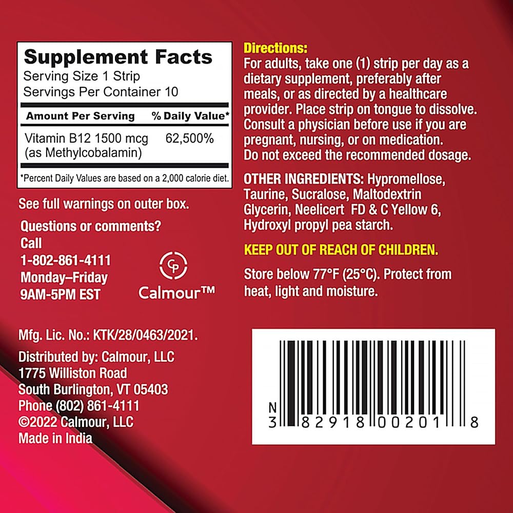 CALMOUR Vitamin B12 Strip