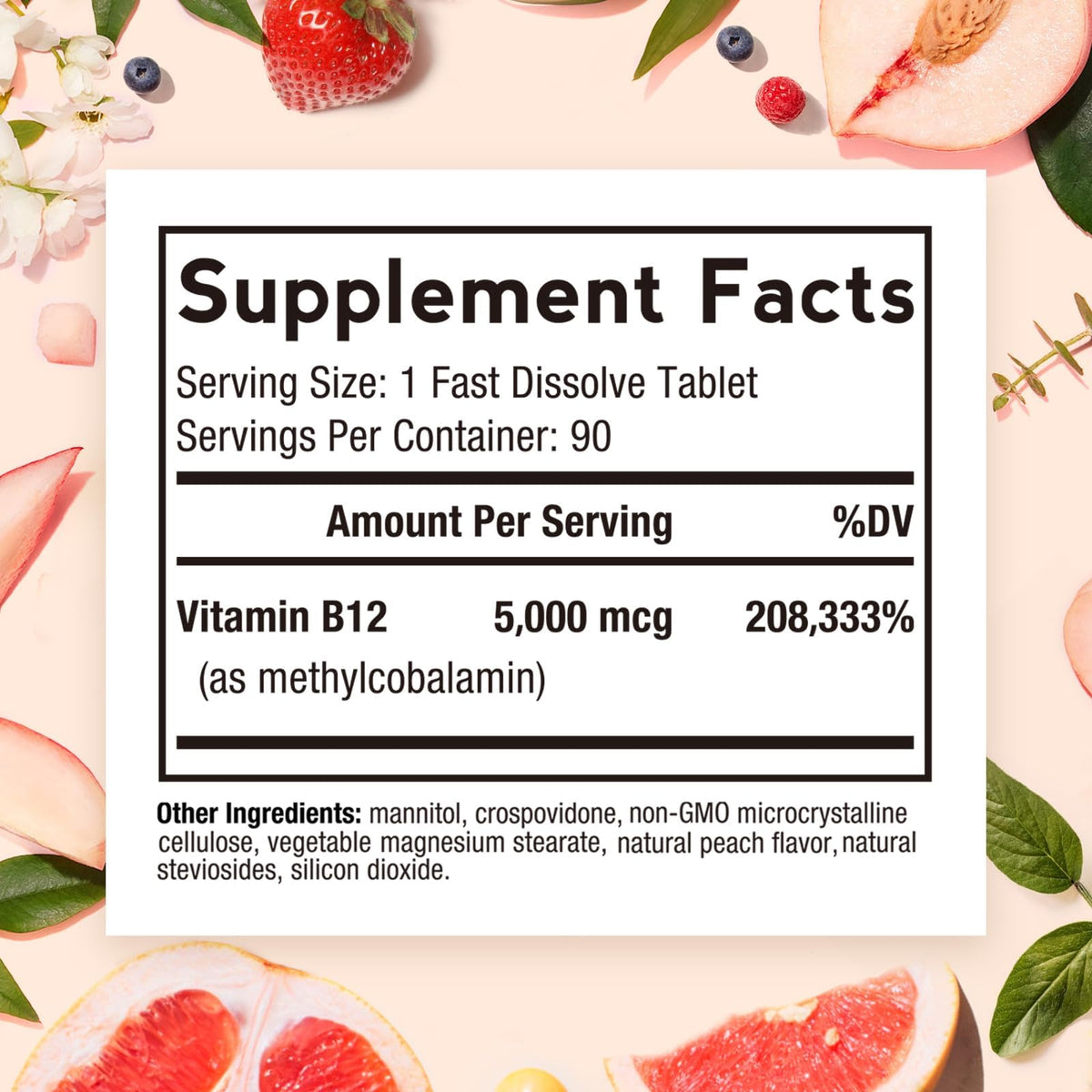 Doctor's Recipes Vitamin B12 Methylcobalamin 5000 mcg - 90 Tablets - image 2