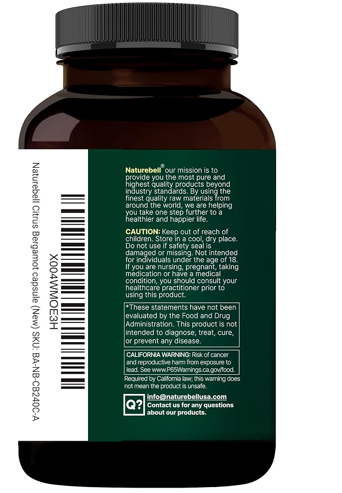 NatureBell Citrus Bergamot - 240 Vegetarian Capsules - image 8