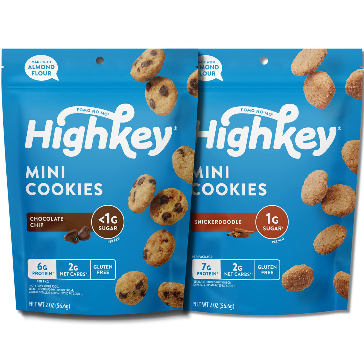 HighKey Sugar Free Cookies Variety Pack - Keto Snacks Zero Carb No