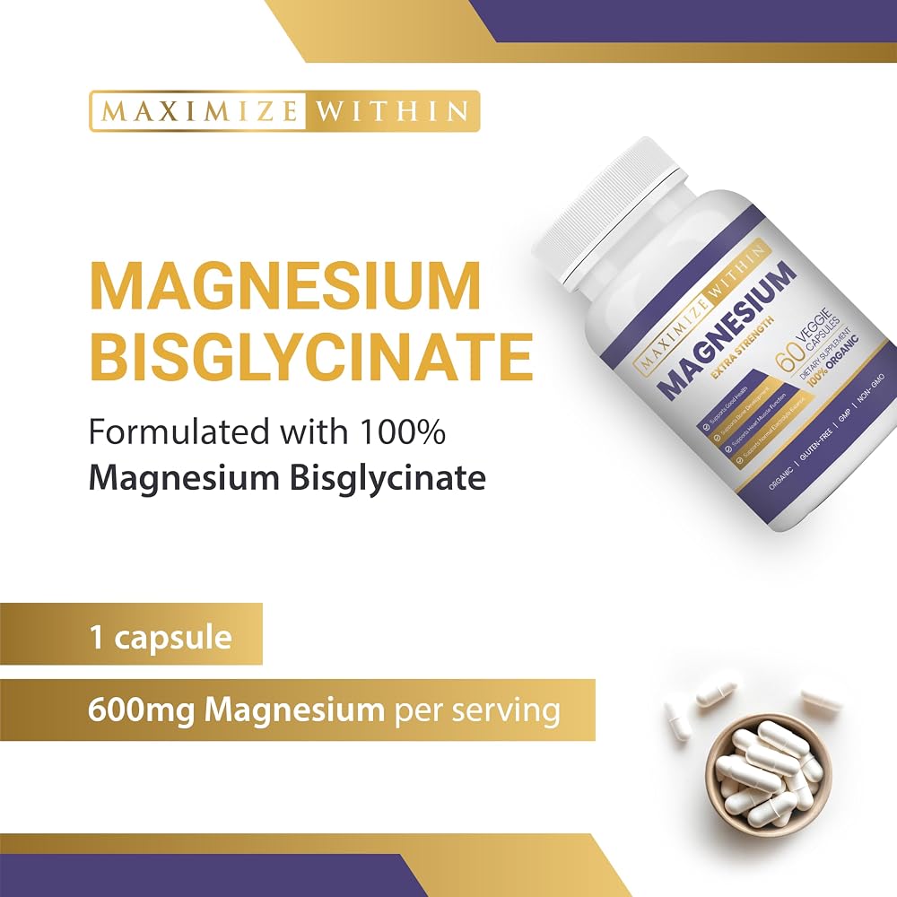 Maximize Within Magnesium Glycinate 600mg - 60 Capsules - image 3