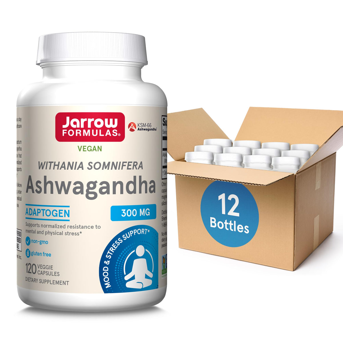 Jarrow Formulas Ashwagandha 300 mg - 120 Vegetarian Capsules
