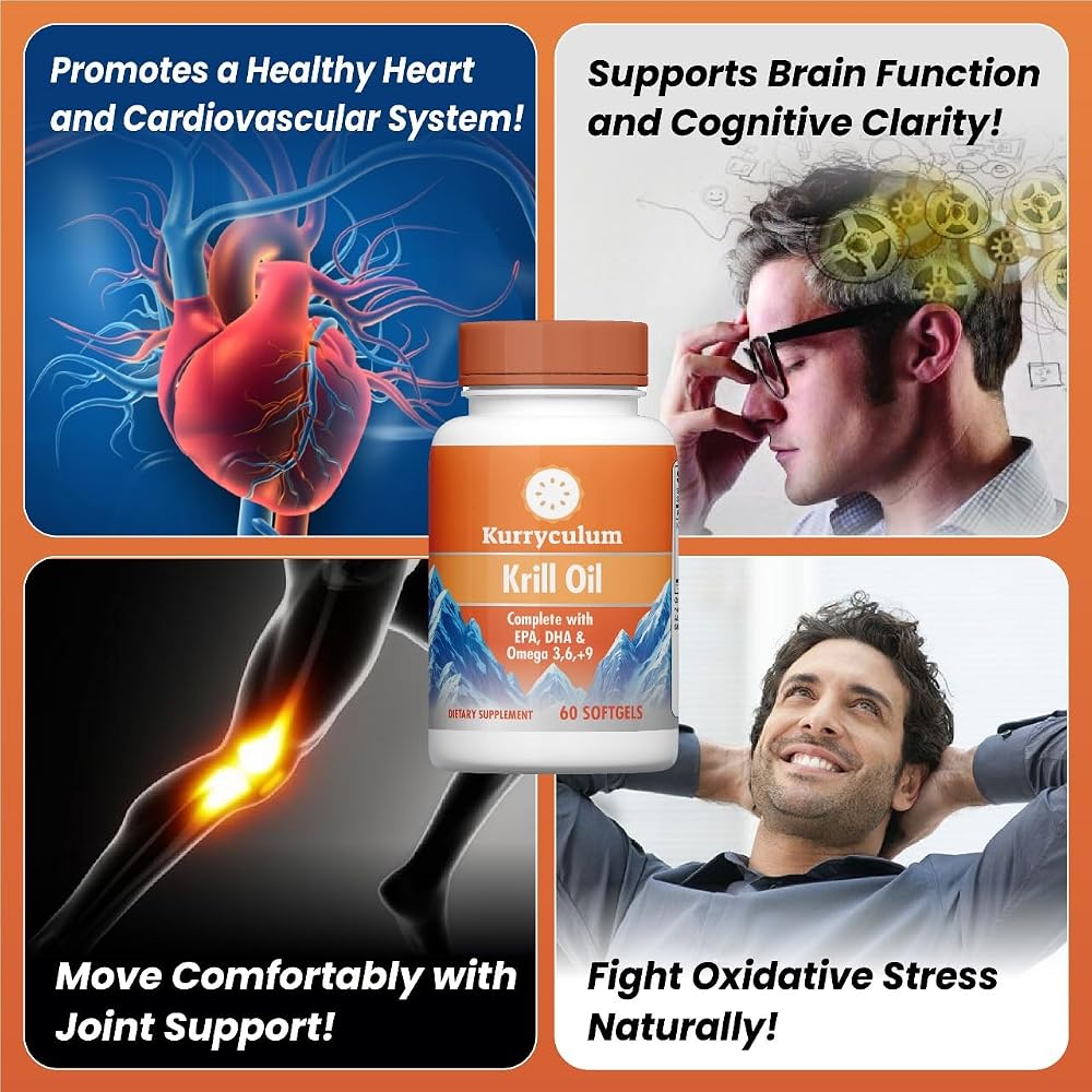 Kurryculum Krill Oil 500mg Omega-3 with Astaxanthin - 60 Softgels - image 6