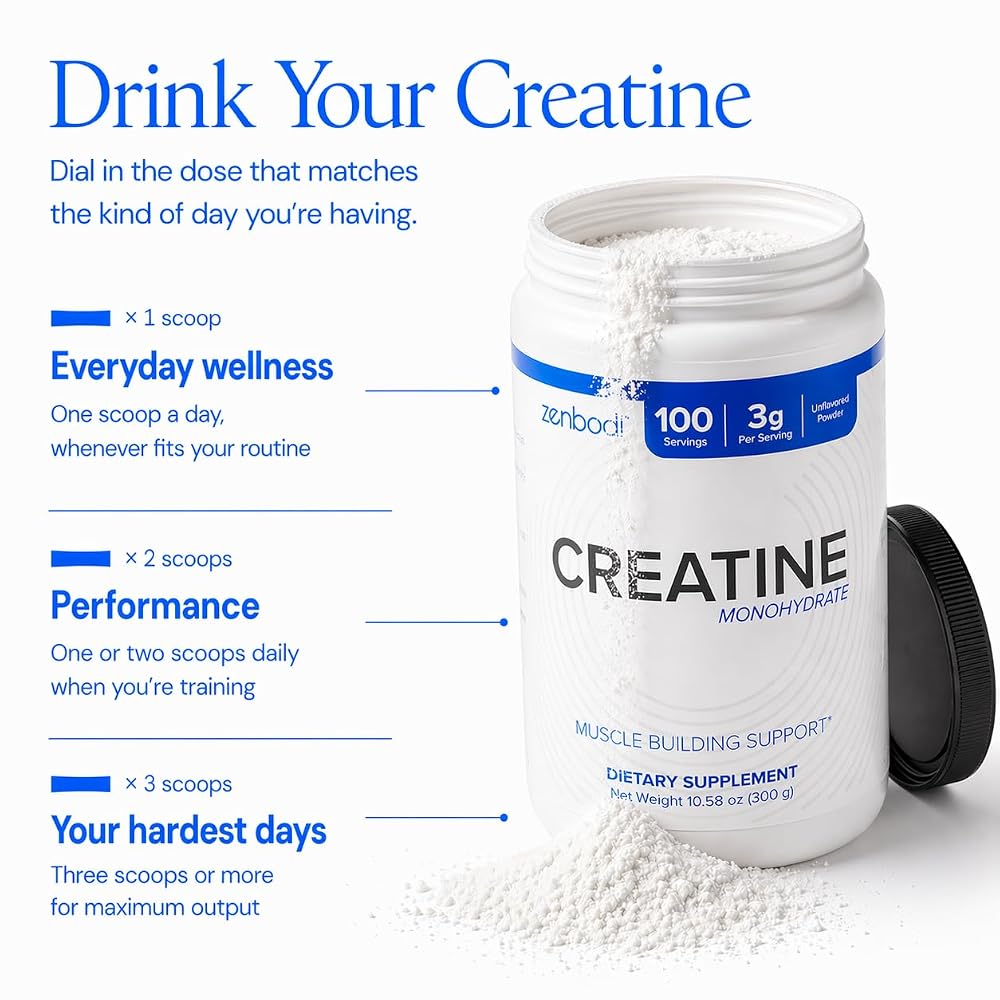 zenbodi Creatine Monohydrate Powder for Muscle Building - 300g - image 6
