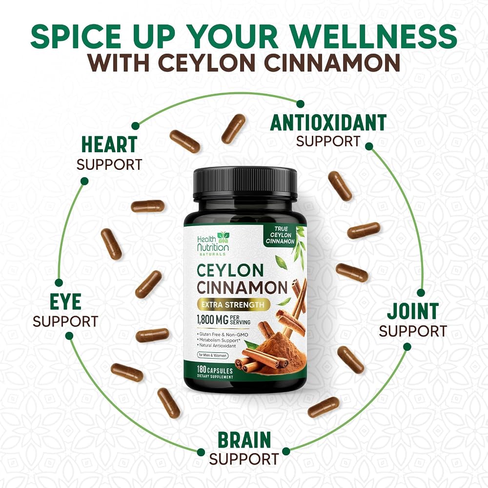 Health Nutrition Naturals Ceylon Cinnamon Capsules - 100% Extra - image 6