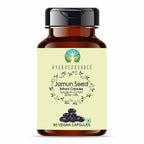 AYURVEDASHREE Jamun Seed 500mg Vegetarian Capsules - 60 Count