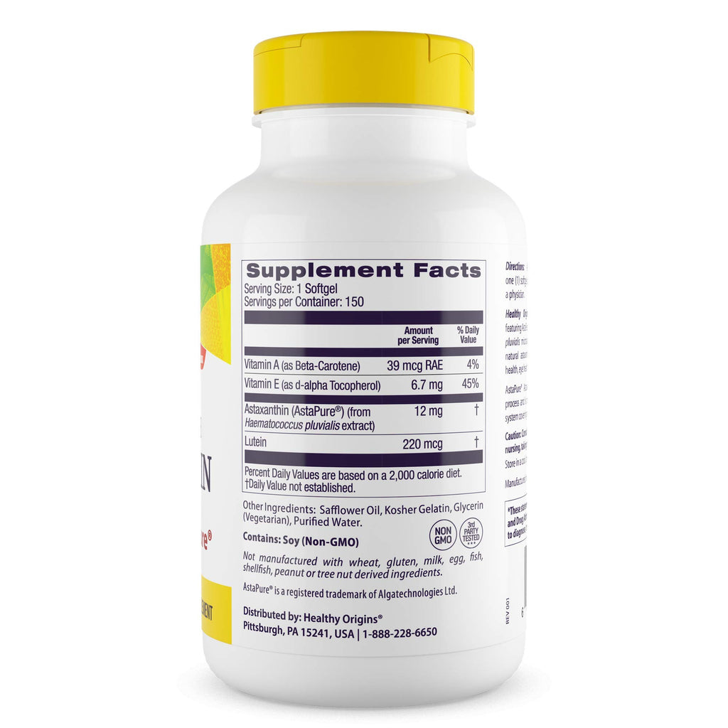 Healthy Origins Astaxanthin AstaPure 12 mg - 150 Softgels - image 2