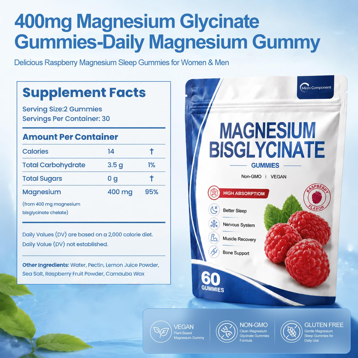 Aeteon Magnesium Bisglycinate Gummies 400mg - 60 Gummies - image 2