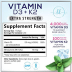 Hello Lovely! Vitamin D with K2 (MK-7) - Vitamin D3 4000IU (125mcg)