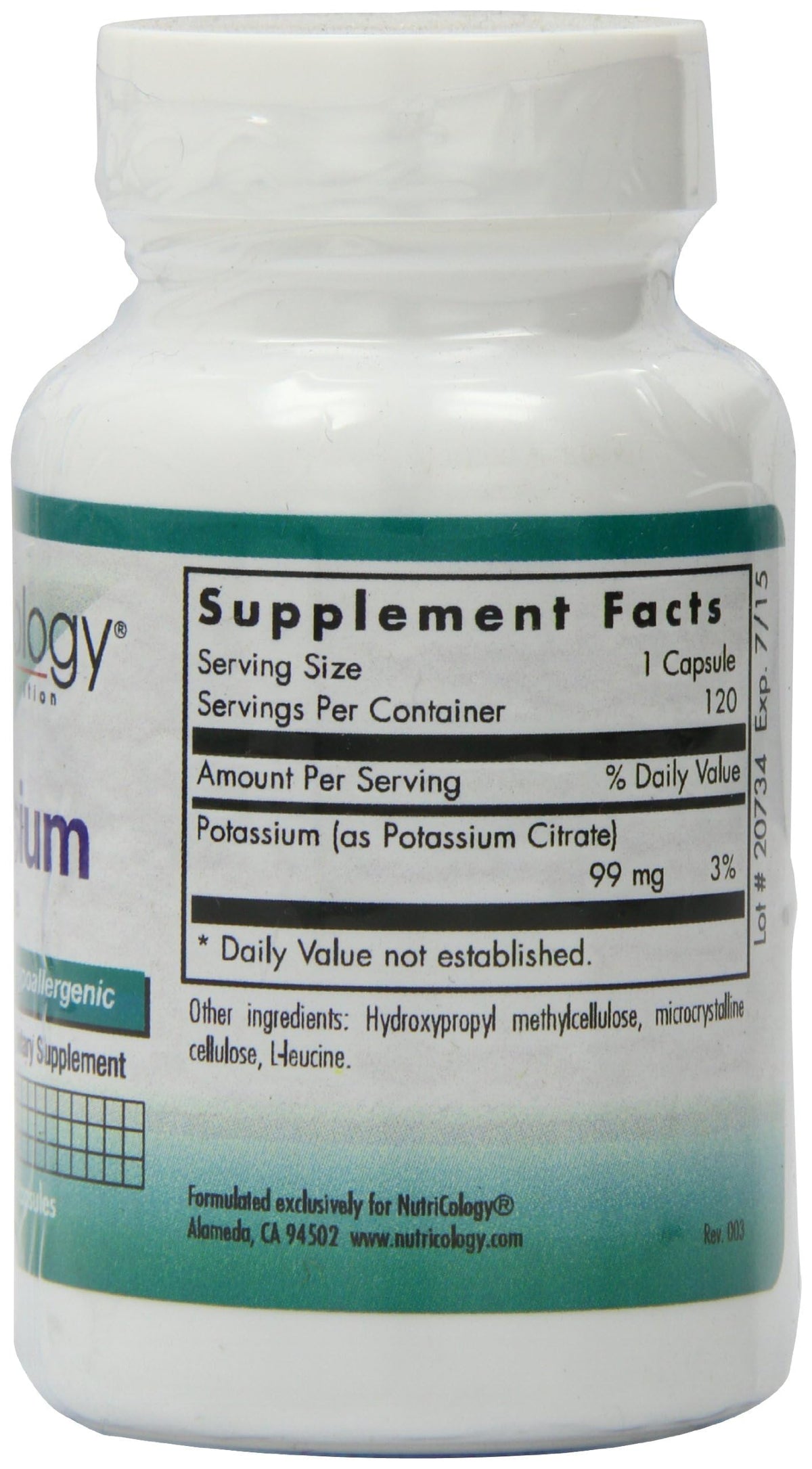 Allergy Research Group Potassium Citrate 99 mg - 120 Capsules - image 8