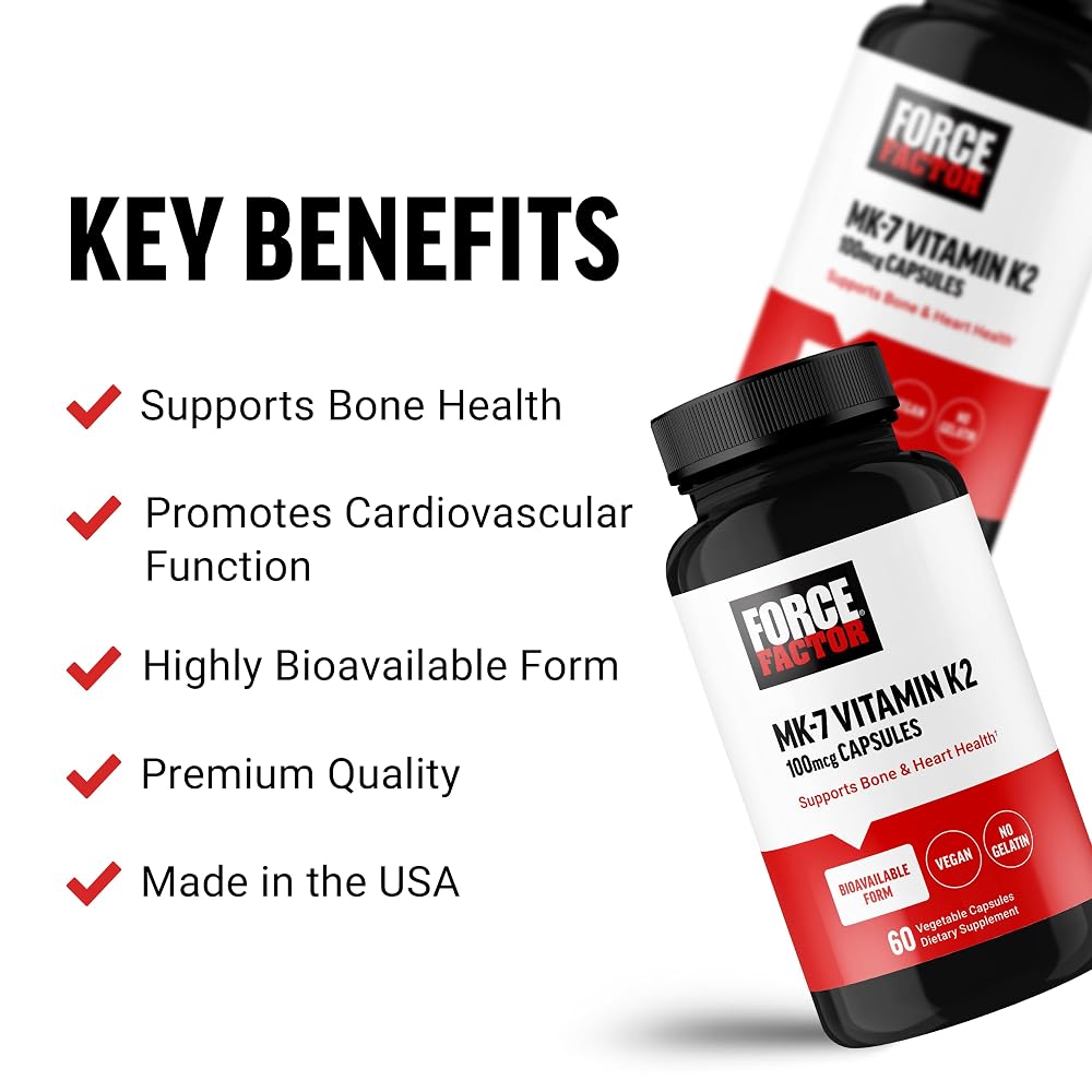 Force Factor MK-7 Vitamin K2 100mcg Bone Support - 60 Capsules - image 2