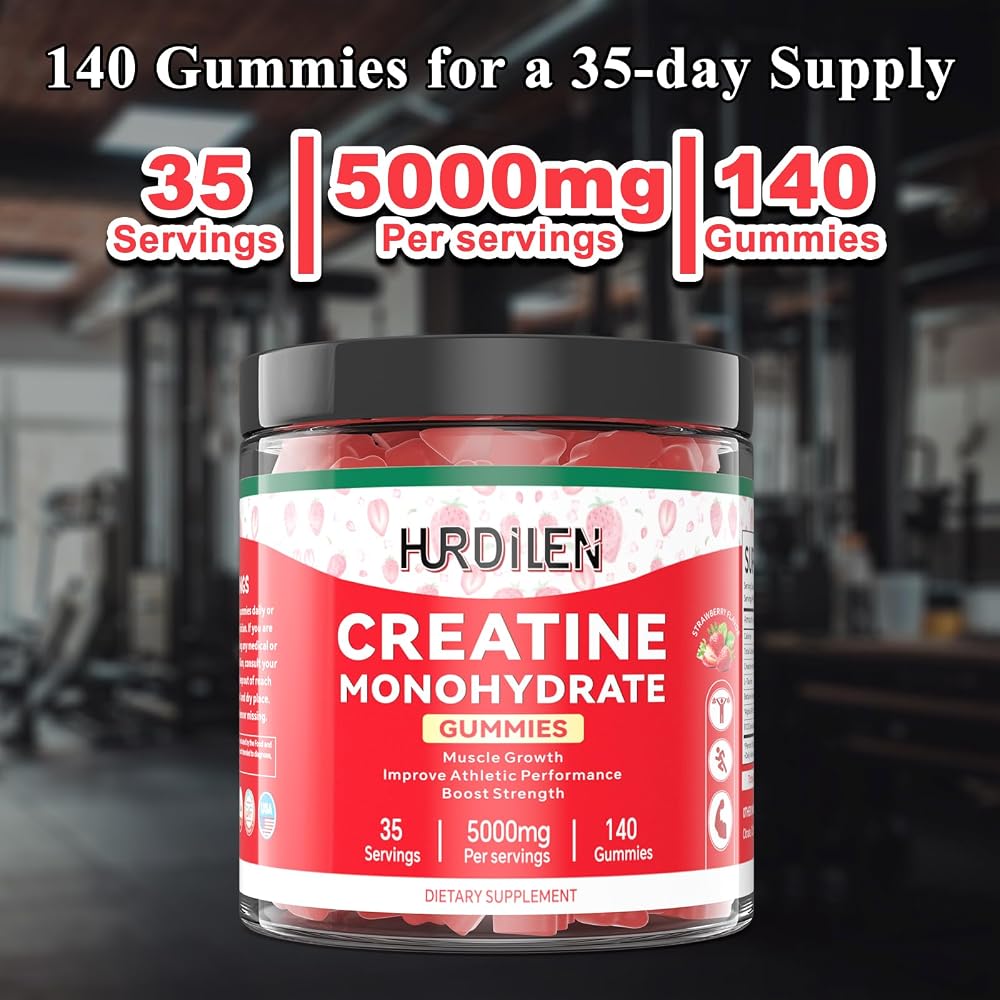 Hurdilen Creatine Monohydrate Gummies 5000mg - 140 Count - image 5