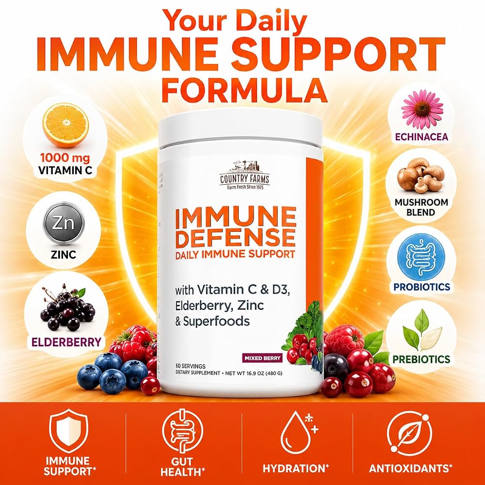 Country Farms Immune Defense Superfoods Powder - 60 Servings - image 3
