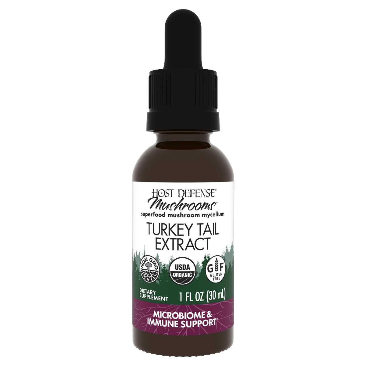 Host Defense Turkey Tail Extract Digestive & Immune Support - 1 fl oz