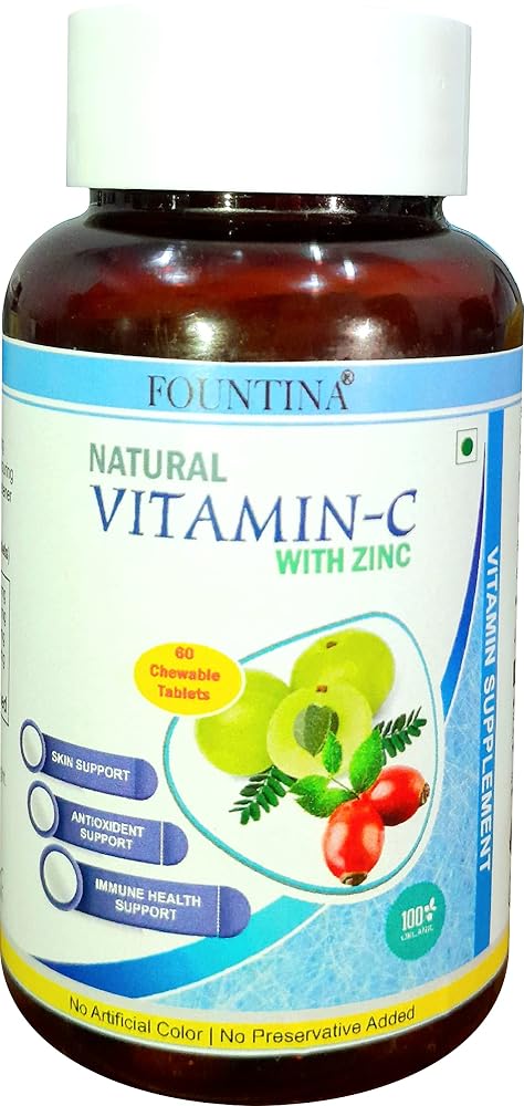 Generic Natural Vitamin C with Zinc Immune Support - 60 Tablets