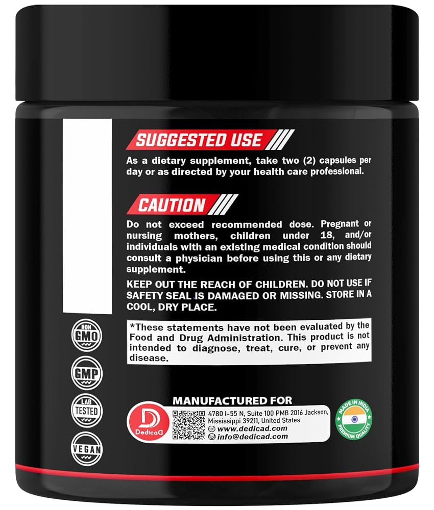 DEDICAD NAD Supplement 1000 mg Energy & Brain Function - 60 Capsules - image 8