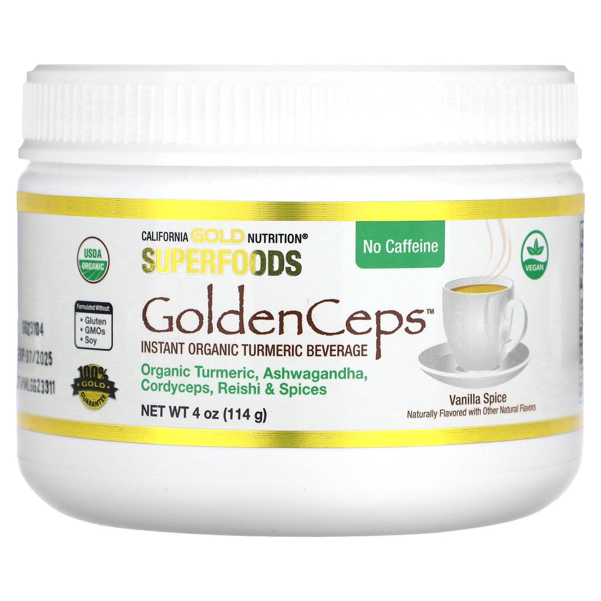 California Gold Nutrition GoldenCeps Organic Turmeric Drink - 4 oz