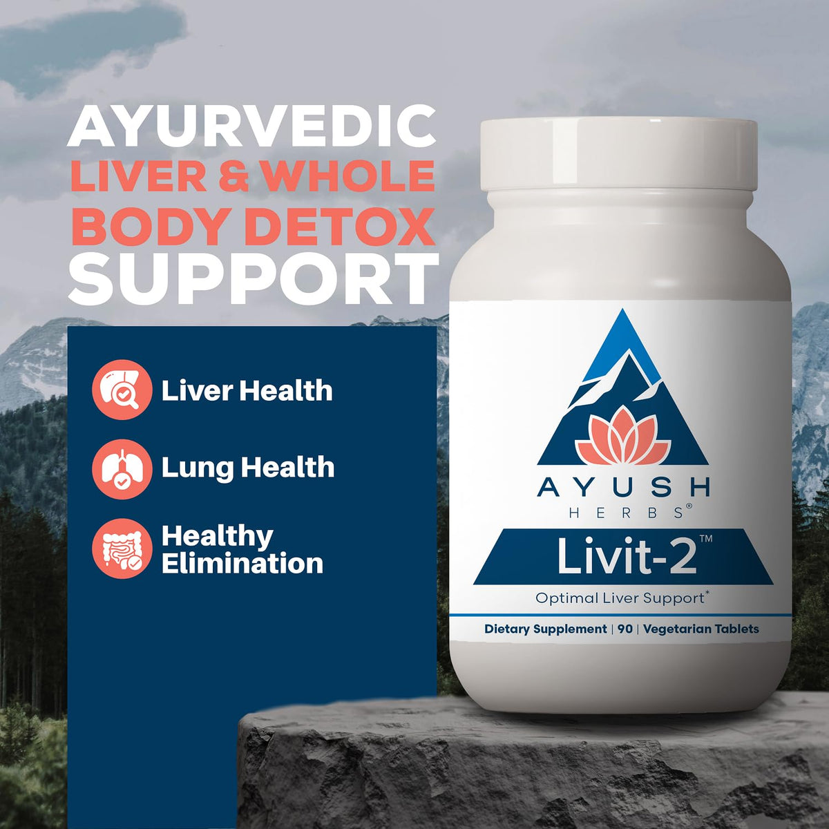 Ayush Herbs Livit-2 Liver Care - 90 Caplets - image 2