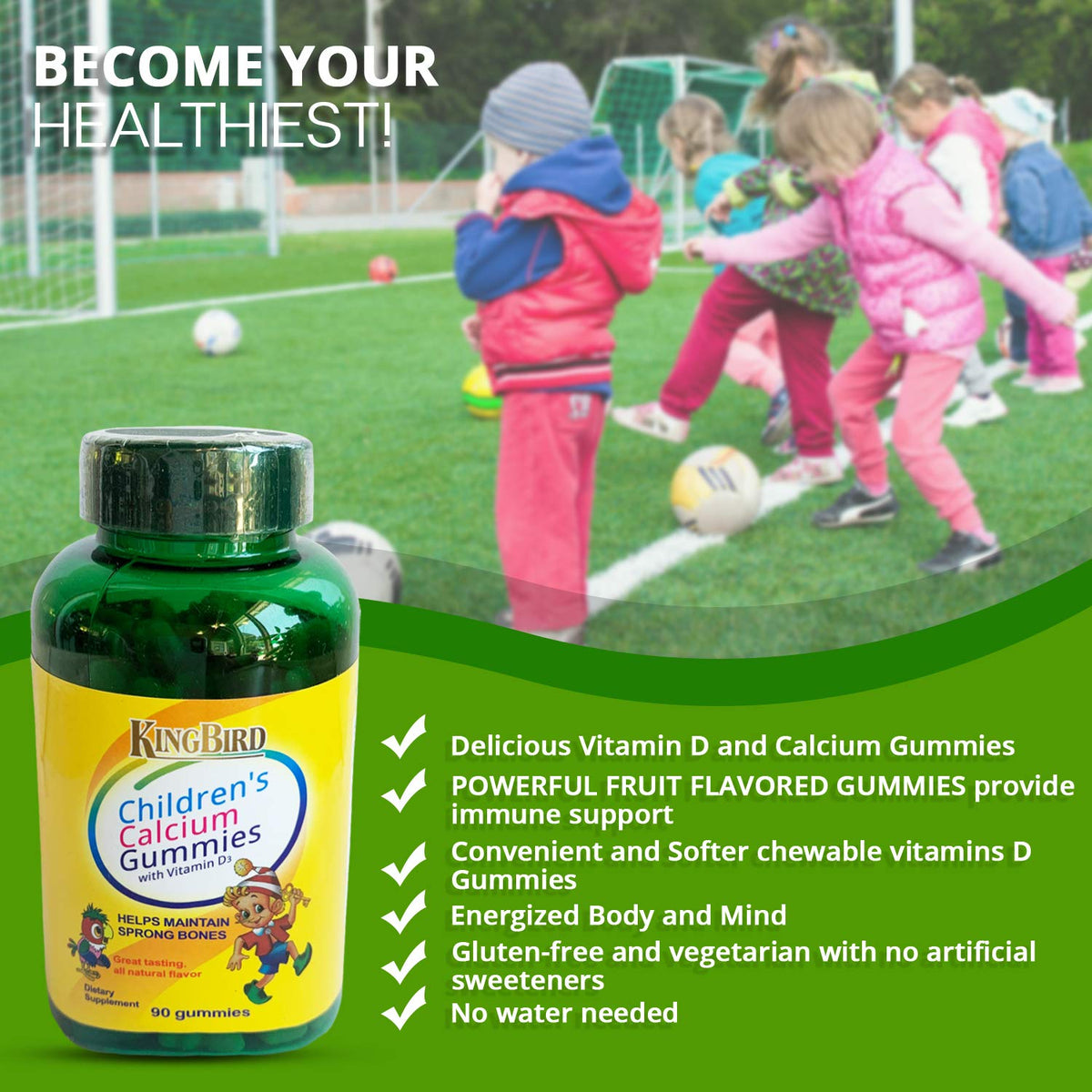 Na'trition Children's Calcium Chewable Gummies with Vitamin D - 90 Gummies - image 3