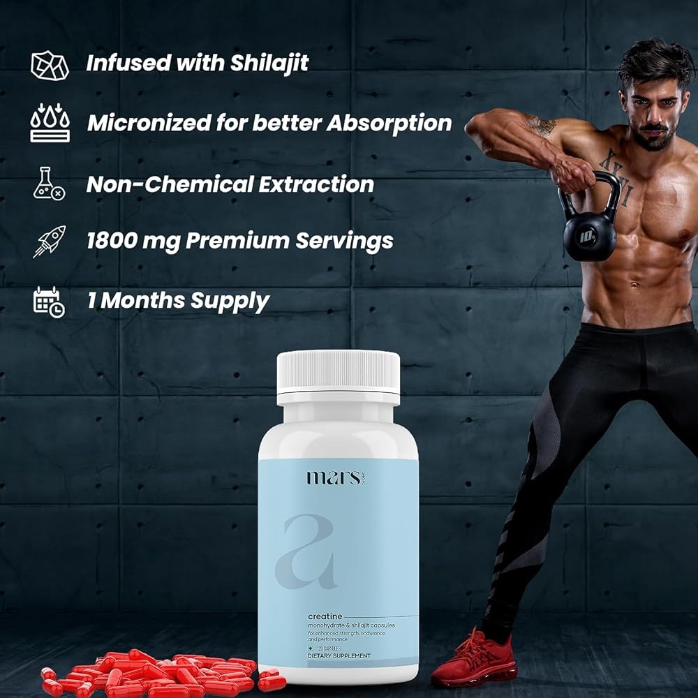 Mars by GHC Micronized Creatine Monohydrate with Shilajit - 120 Capsules - image 3